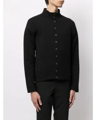 agnès b. Nacre snap-button cotton cardigan - Black - サムネイル3