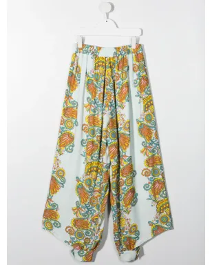 Lanvin Enfant 花柄プリント フレアパンツ - ブルー - サムネイル1