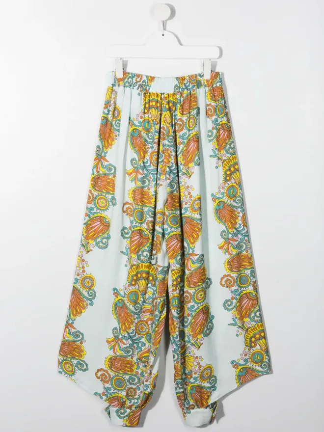 Lanvin Enfant Lanvin Enfant 花柄プリント フレアパンツ - ブルーの商品画像