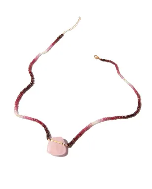 JIA JIA 14kt yellow gold quartz ruby ombre beaded necklace - サムネイル2