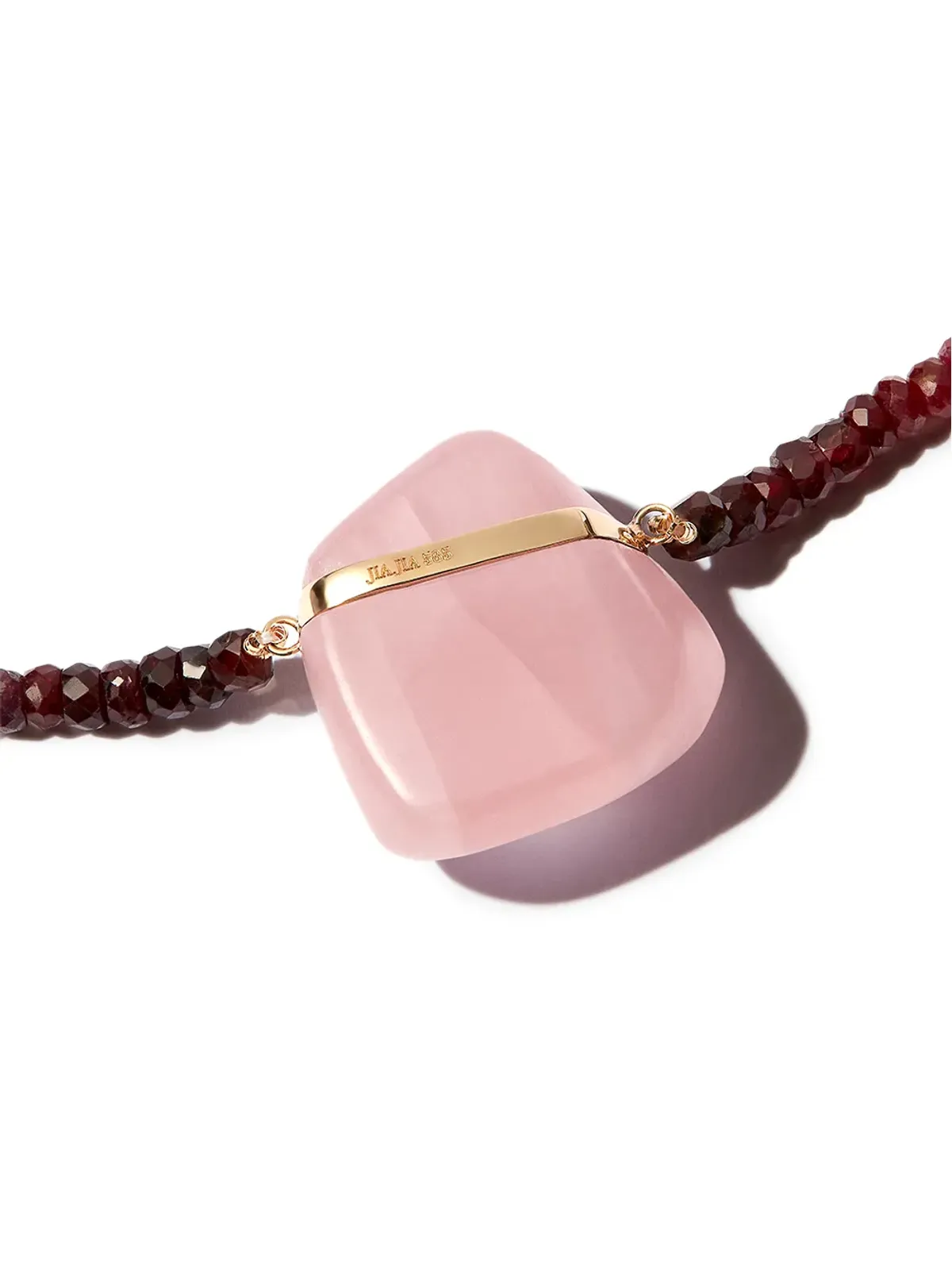 JIA JIA 14kt yellow gold quartz ruby ombre beaded necklace - 画像3