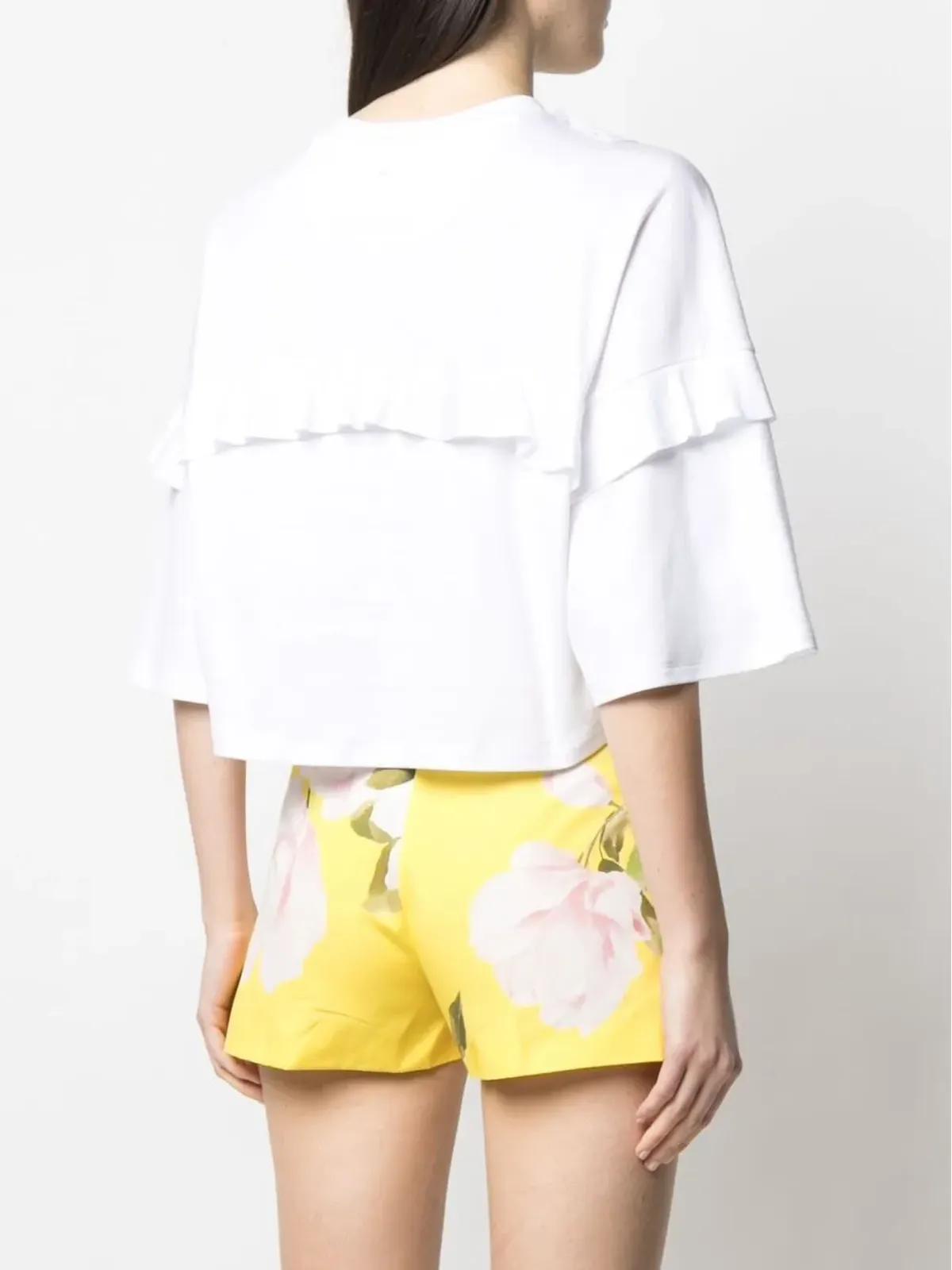 Valentino Garavani レースパネルクロップドTシャツ - 画像4