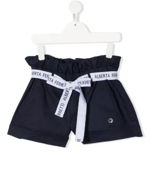 Alberta Ferretti Kids ロゴベルトショーツ - Blue - サムネイル1