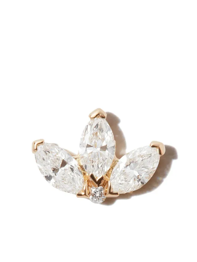 MARIA TASH MARIA TASH 18K イエローゴールド エングレーブド ロータス イヤリングの商品画像