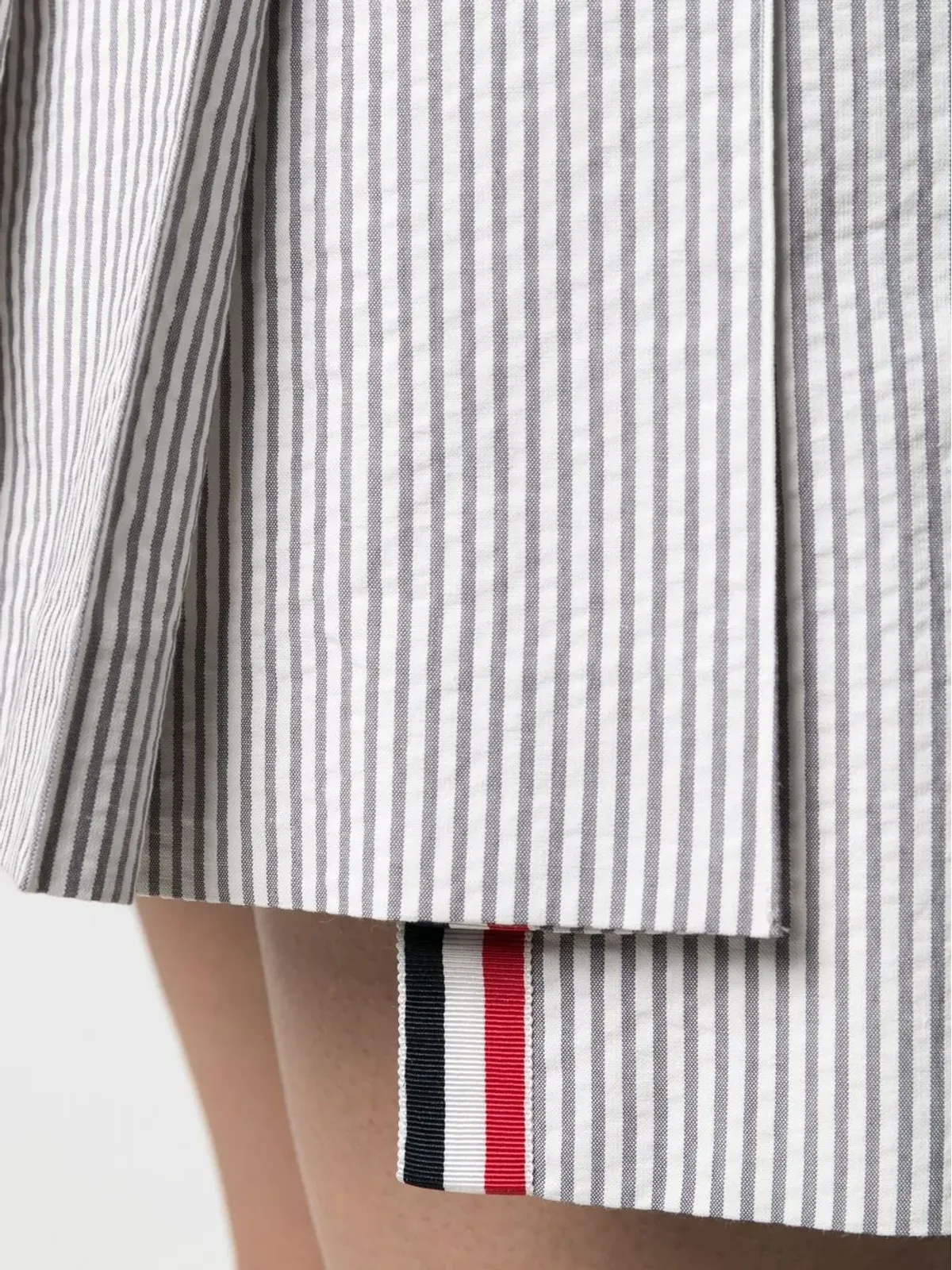 Thom Browne ピンストライプ柄プリーツミニスカート - Grey - 画像5