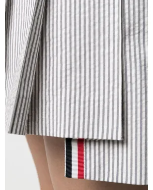 Thom Browne ピンストライプ柄プリーツミニスカート - Grey - サムネイル5