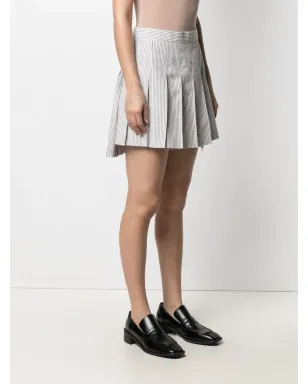 Thom Browne ピンストライプ柄プリーツミニスカート - Grey - サムネイル3