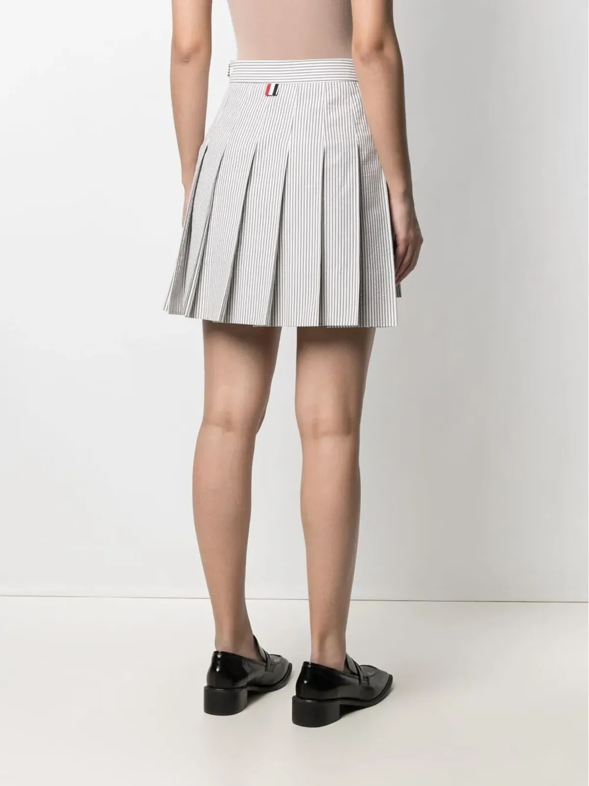 Thom Browne ピンストライプ柄プリーツミニスカート - Grey - 画像4