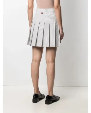 Thom Browne ピンストライプ柄プリーツミニスカート - Grey - サムネイル4