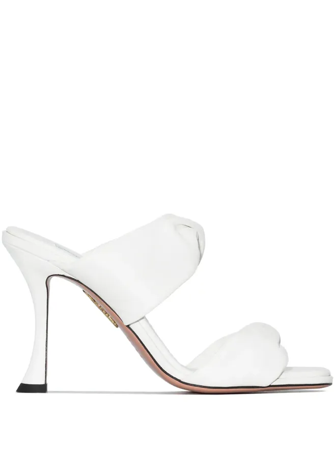 Aquazzura Aquazzura Twist 95mm レザーサンダル - ホワイトの商品画像