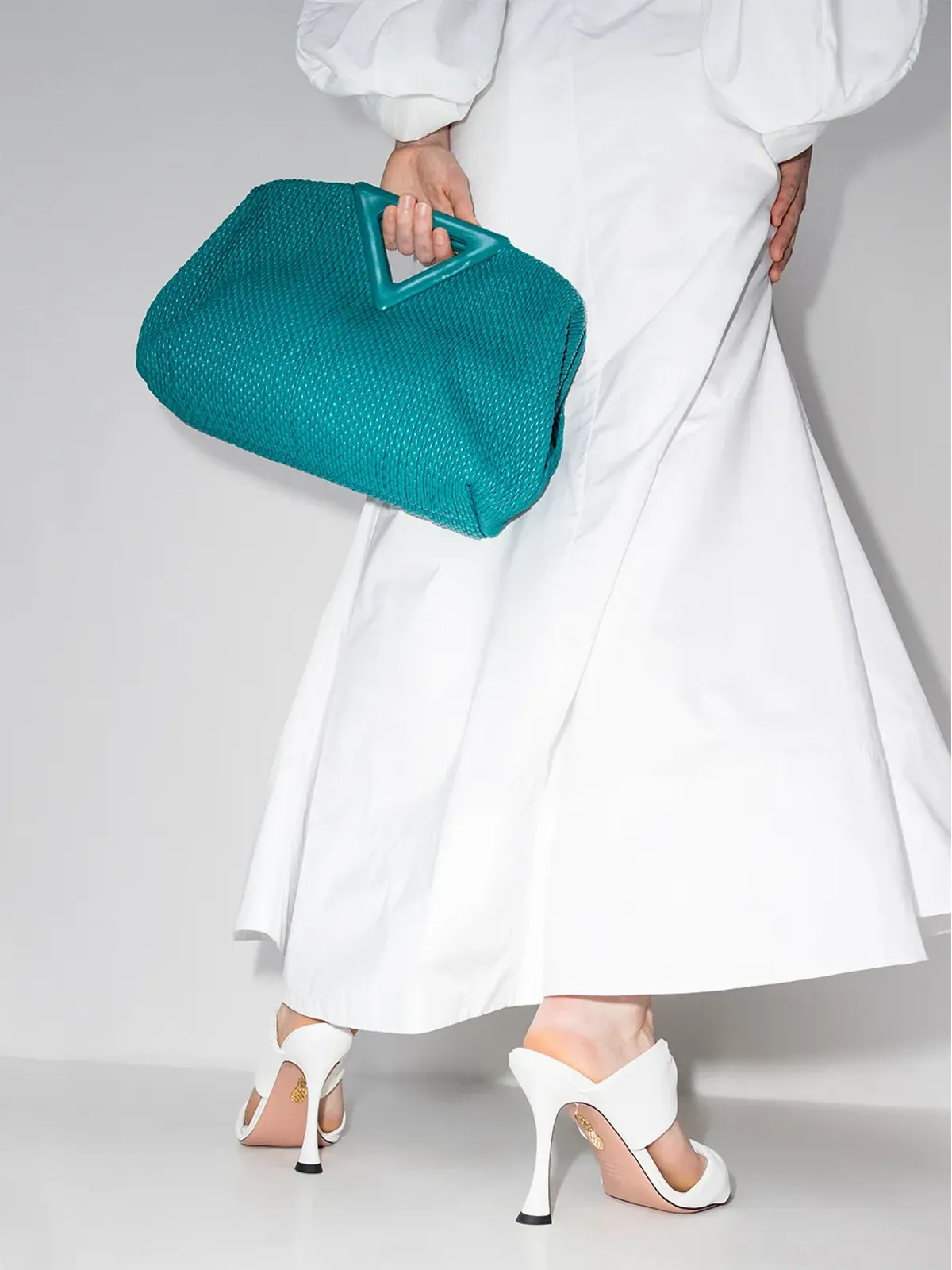 Aquazzura Twist 95mm レザーサンダル - ホワイト - 画像3