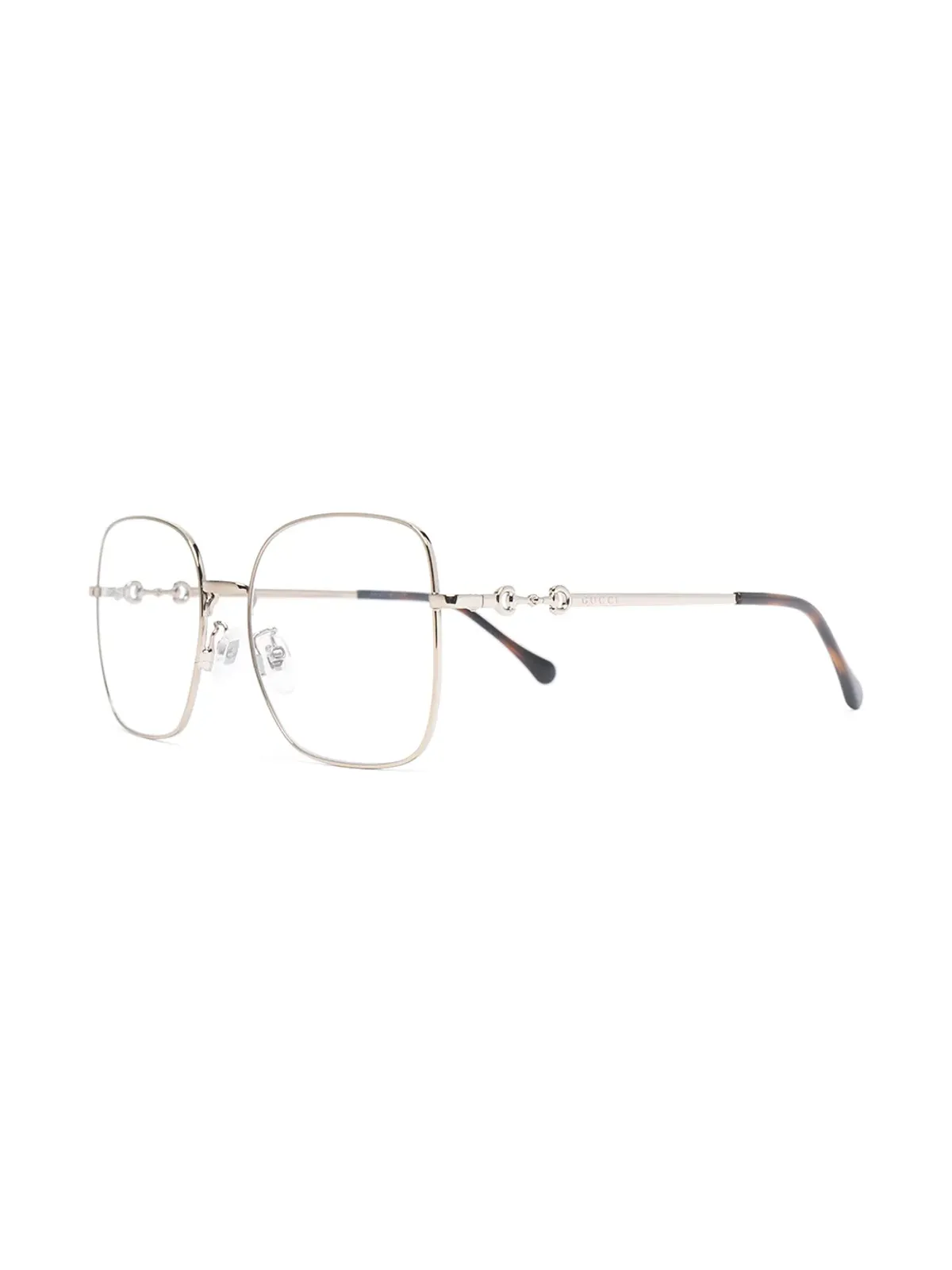 Gucci Eyewear ホースビット スクエアフレーム眼鏡 - ゴールド - 画像2