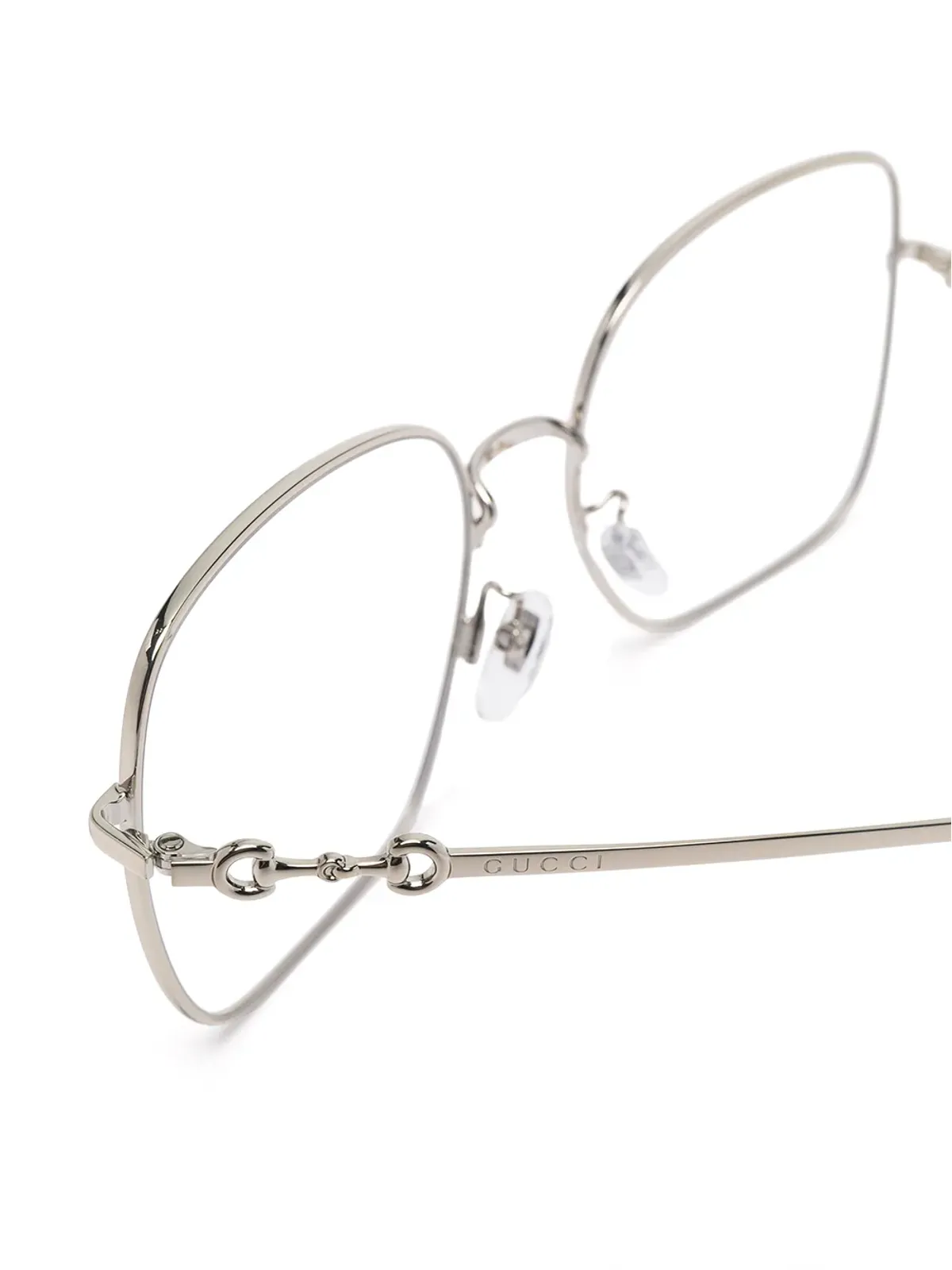 Gucci Eyewear ホースビット スクエアフレーム眼鏡 - ゴールド - 画像3