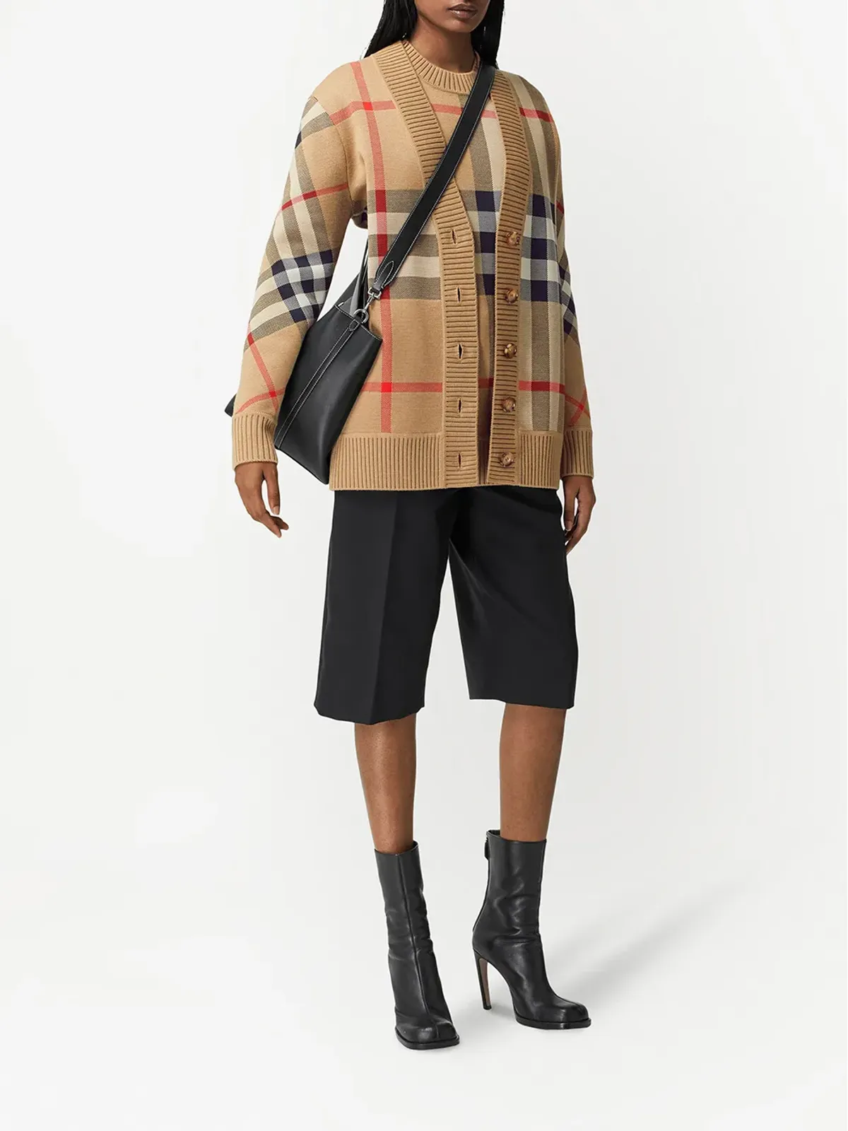 Burberry ヴィンテージ チェック Vネック カーディガン - 画像2