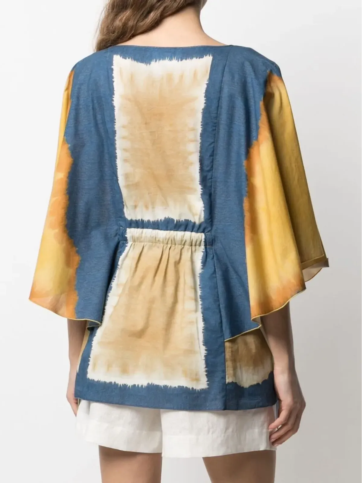 Alberta Ferretti ドレープスリーブ付きコットンチュニック - 画像4