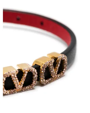 Valentino Garavani Vロゴ サイン レザー ブレスレット - サムネイル3