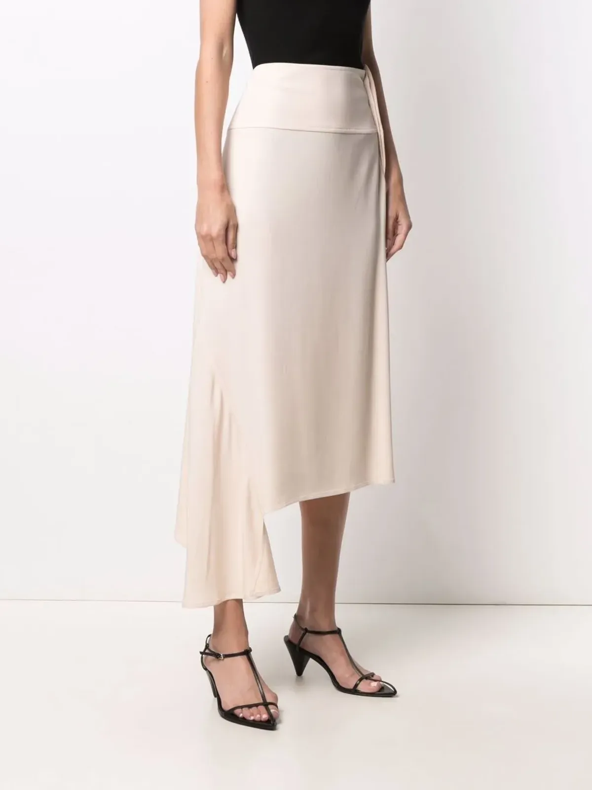 Jil Sander ハイウエスト アシンメトリースカート - 画像3
