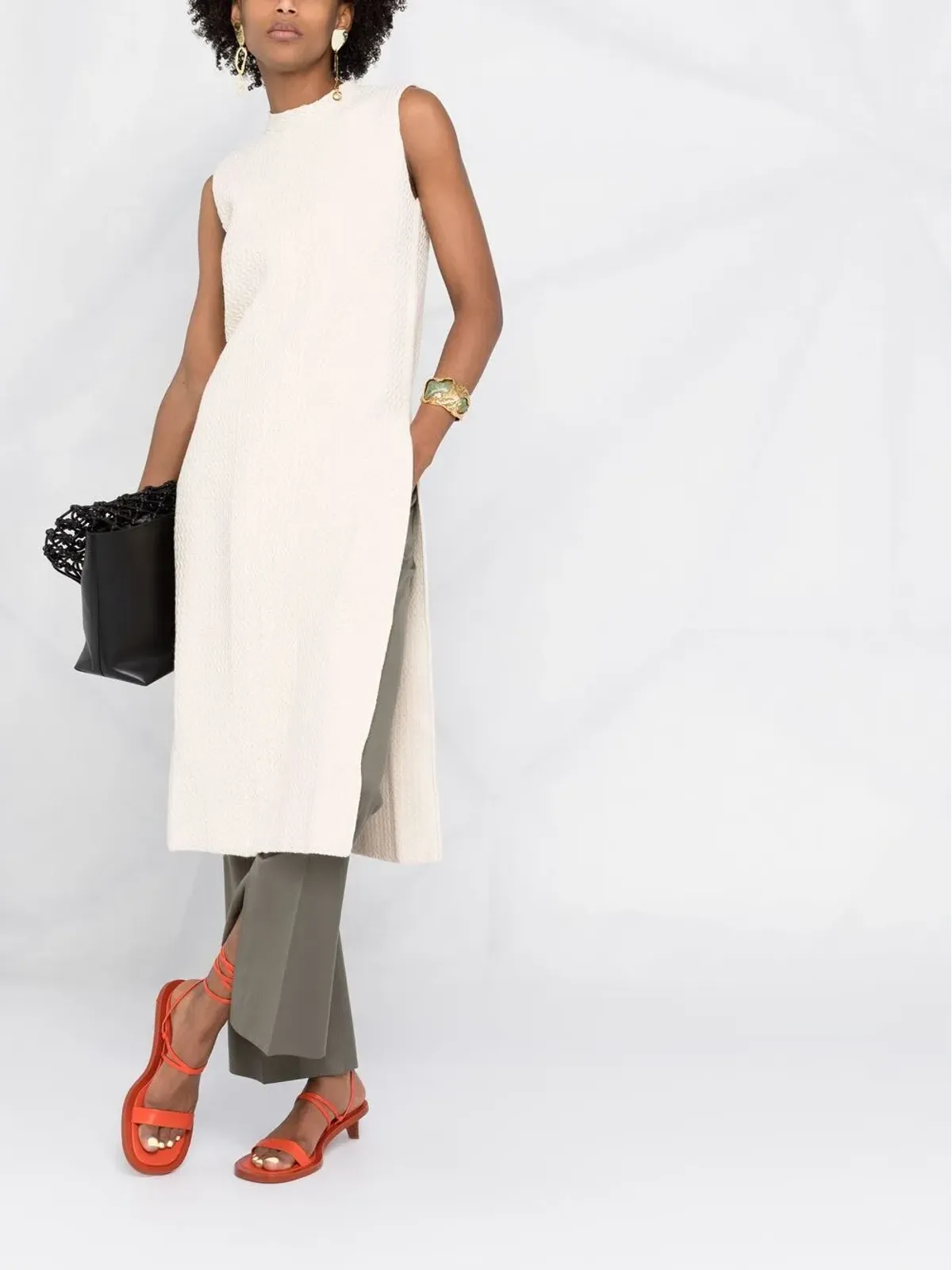 Jil Sander サイドスリット入りニットトップ - 画像2