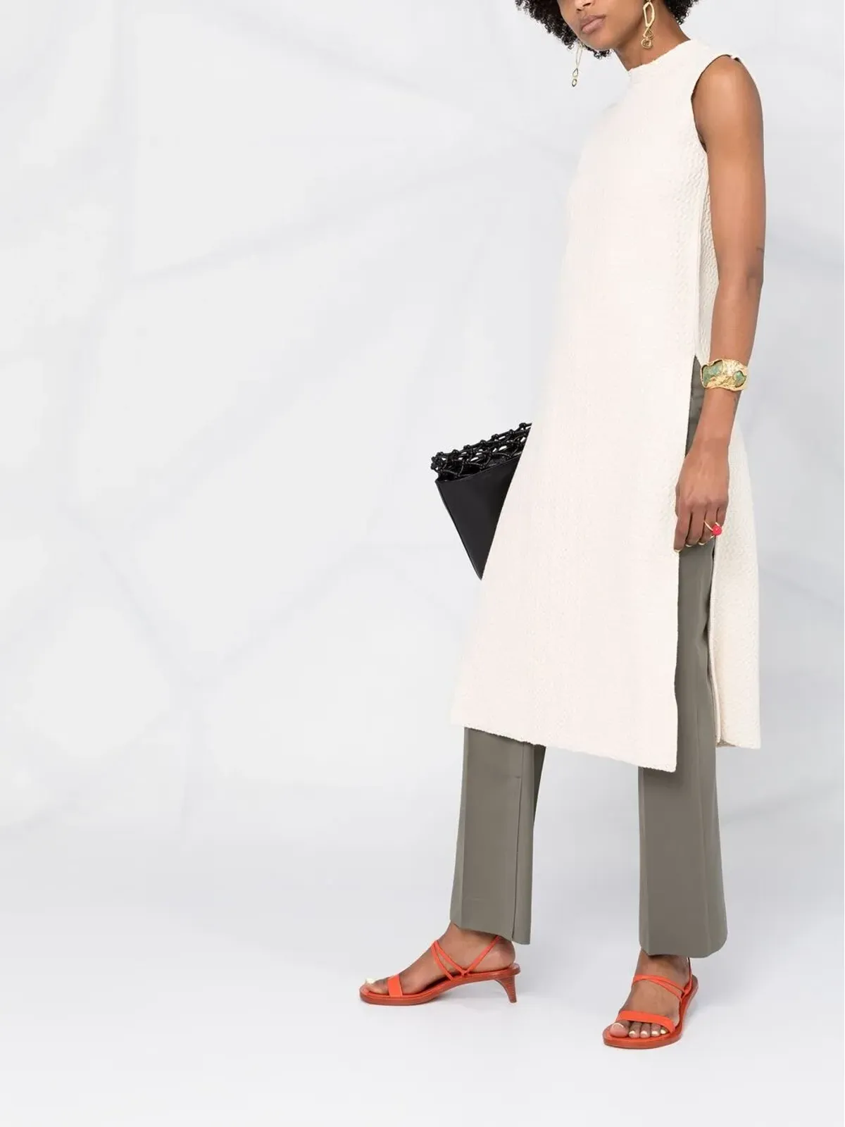 Jil Sander サイドスリット入りニットトップ - 画像4