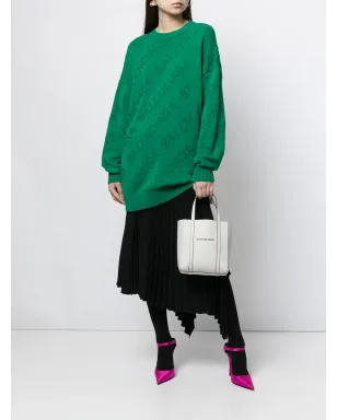 Balenciaga ロゴ入りインターシャ オーバーサイズ ジャンパー - グリーン - サムネイル2