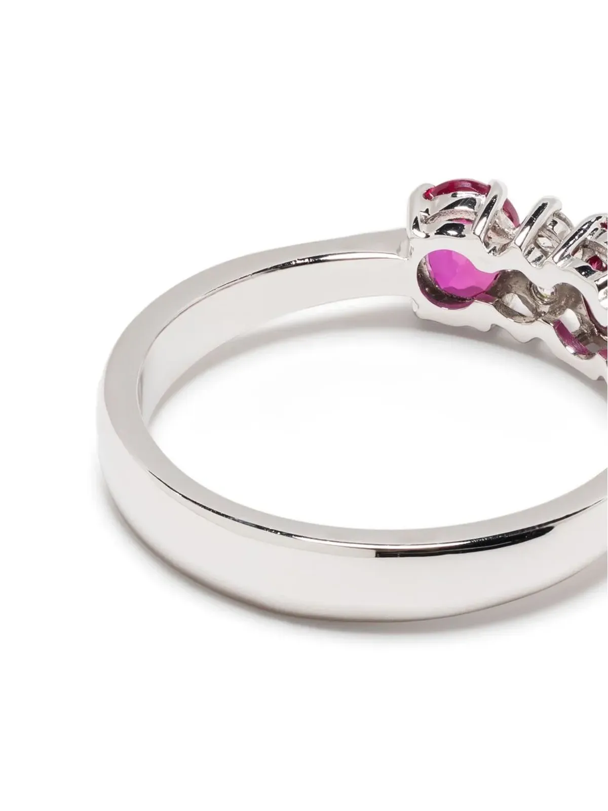LEO PIZZO 18K ホワイトゴールド ダイヤモンド ルビー エタニティ バンド リング - 画像4