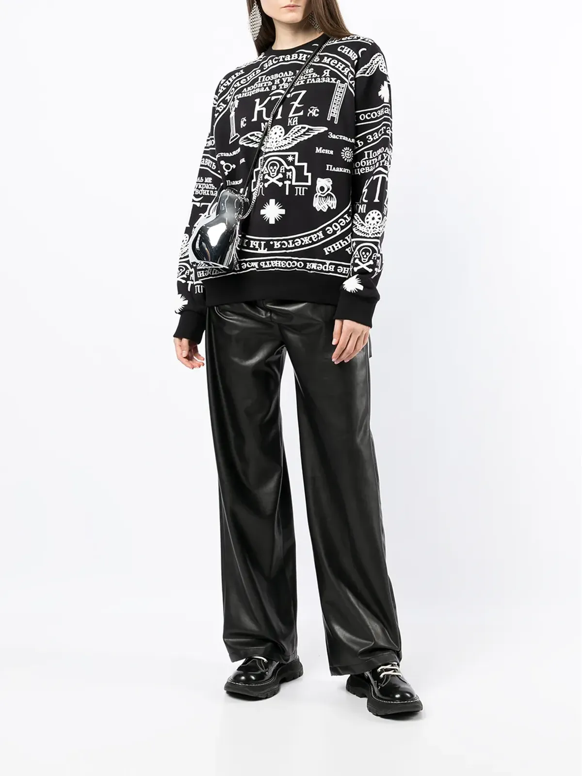 KTZ チャーチプリント スウェットシャツ ブラック - 画像3