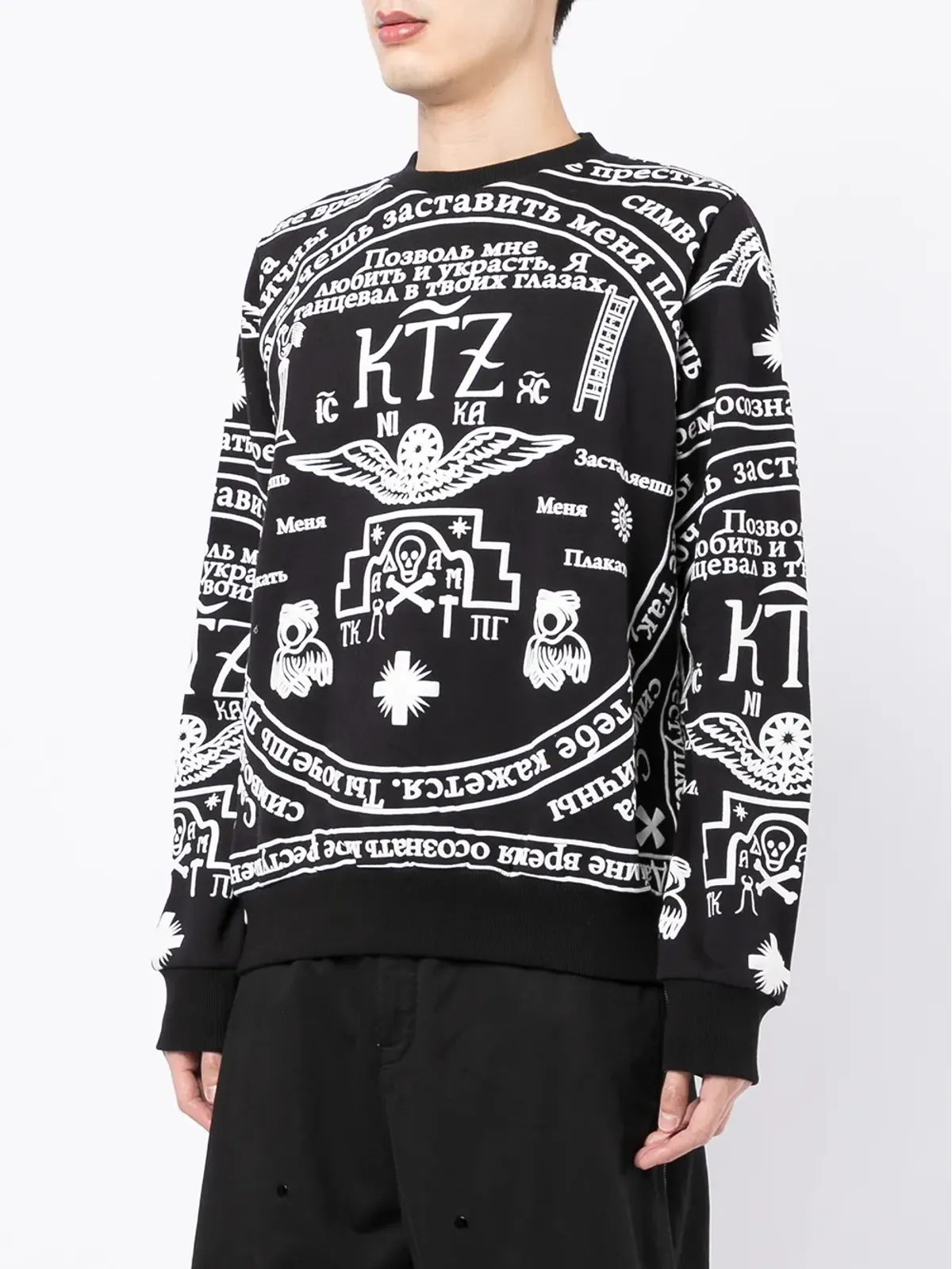 KTZ チャーチプリント スウェットシャツ ブラック - 画像4
