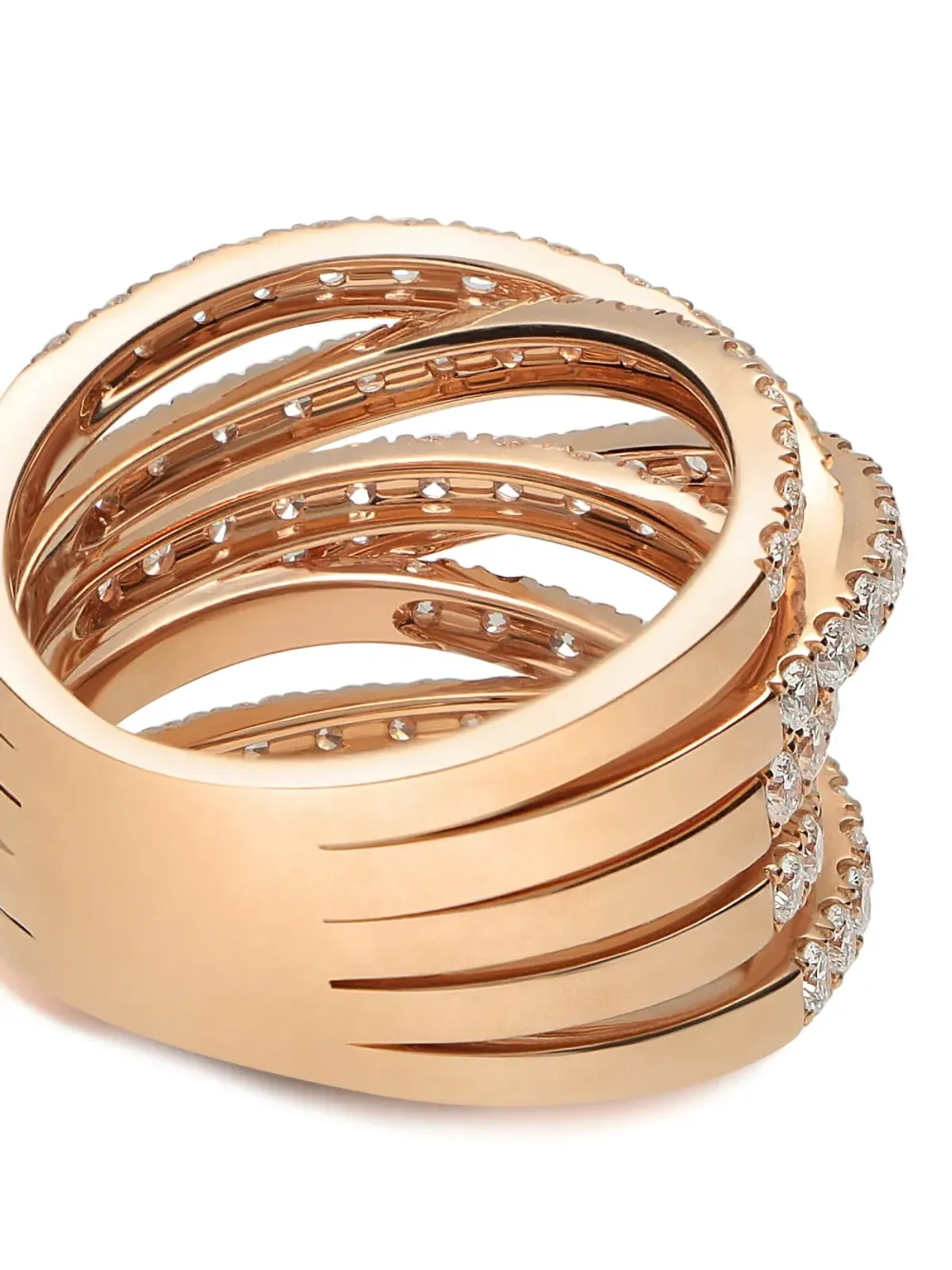LEO PIZZO 18K ローズゴールド ダイヤモンド ウェーブリング - ピンク - 画像3