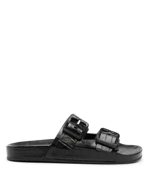 Balenciaga Mallorca crocodile-effect サンダル - ブラック - サムネイル1