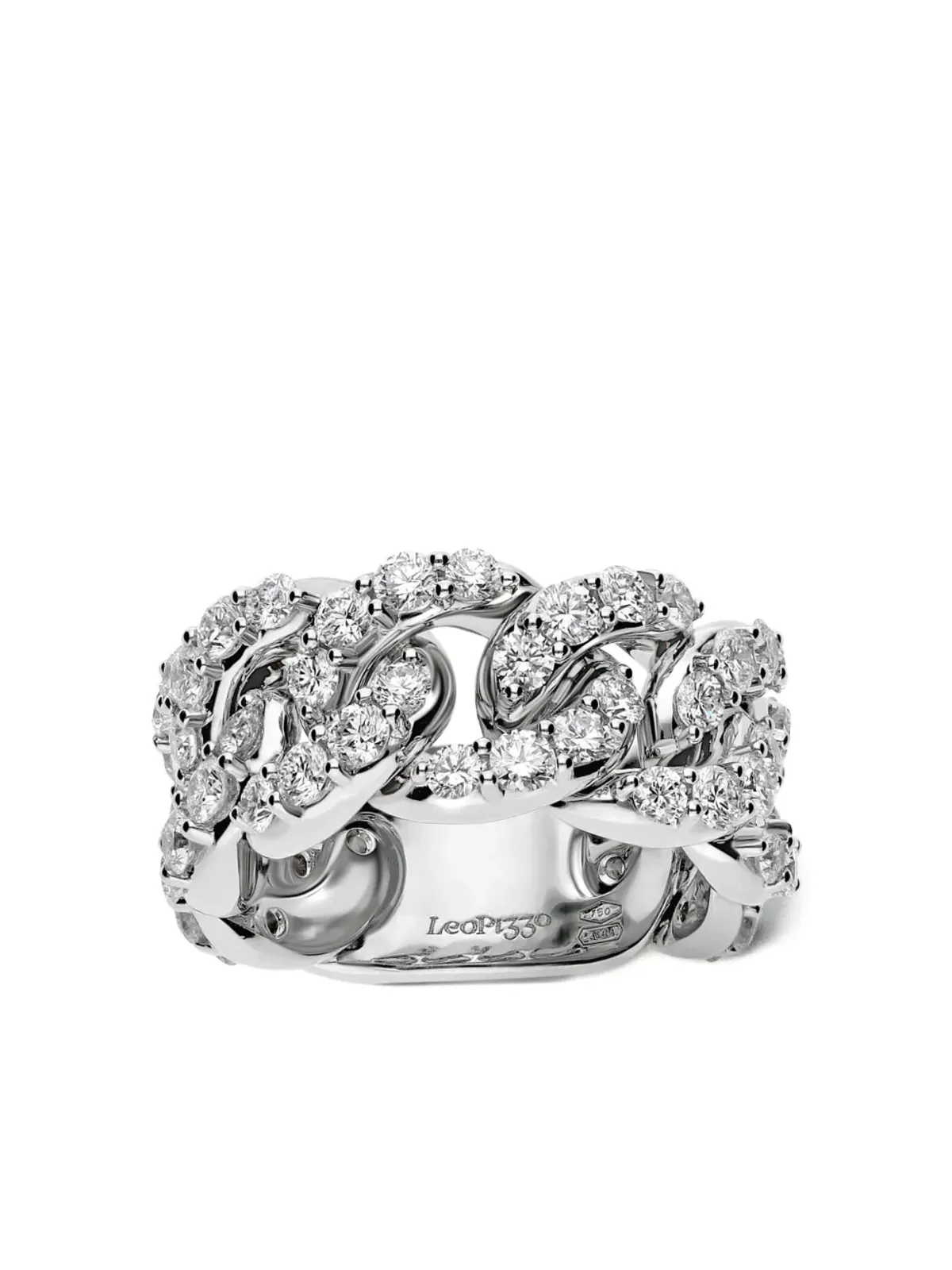 LEO PIZZO 18K white gold Groumette diamond ring - 画像1