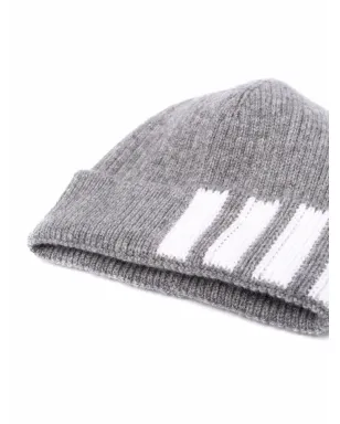 Thom Browne Kids 4-Bar カシミアビーニー グレー - サムネイル2