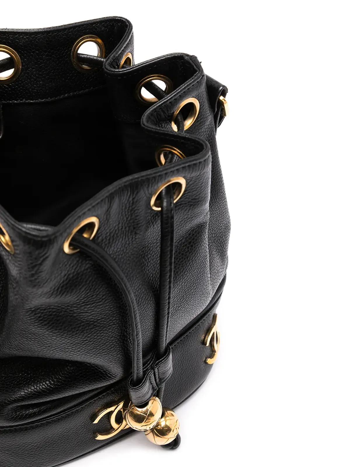 CHANEL ビンテージ 1990年代 小型 トリプルCC バケットバッグ - ブラック - 画像5
