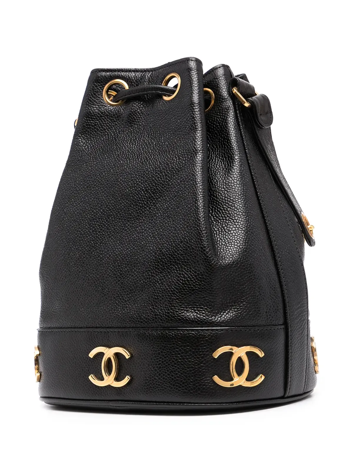 CHANEL ビンテージ 1990年代 小型 トリプルCC バケットバッグ - ブラック - 画像3