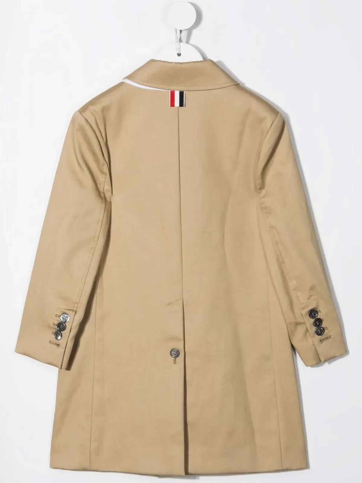 Thom Browne Kids バルカラー コットン オーバーコート - Neutrals - 画像2