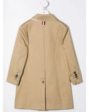 Thom Browne Kids バルカラー コットン オーバーコート - Neutrals - サムネイル2