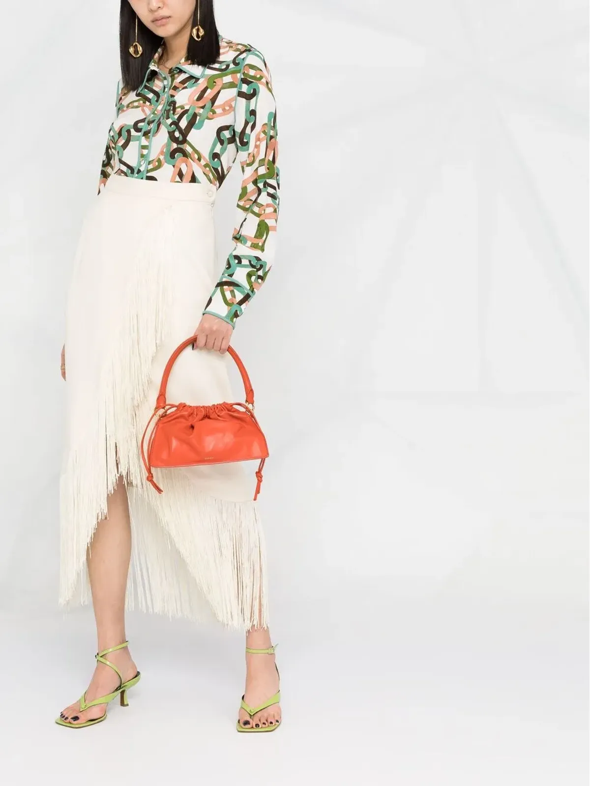 DVF Diane von Furstenberg Kate シルク クレープ・ド・シャン シャツ - 画像2