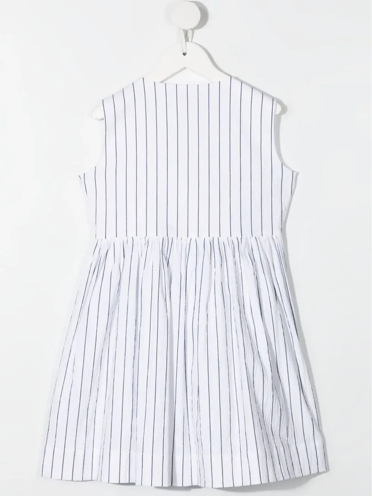 Il Gufo ピンストライプ花モチーフドレス - White - 画像2