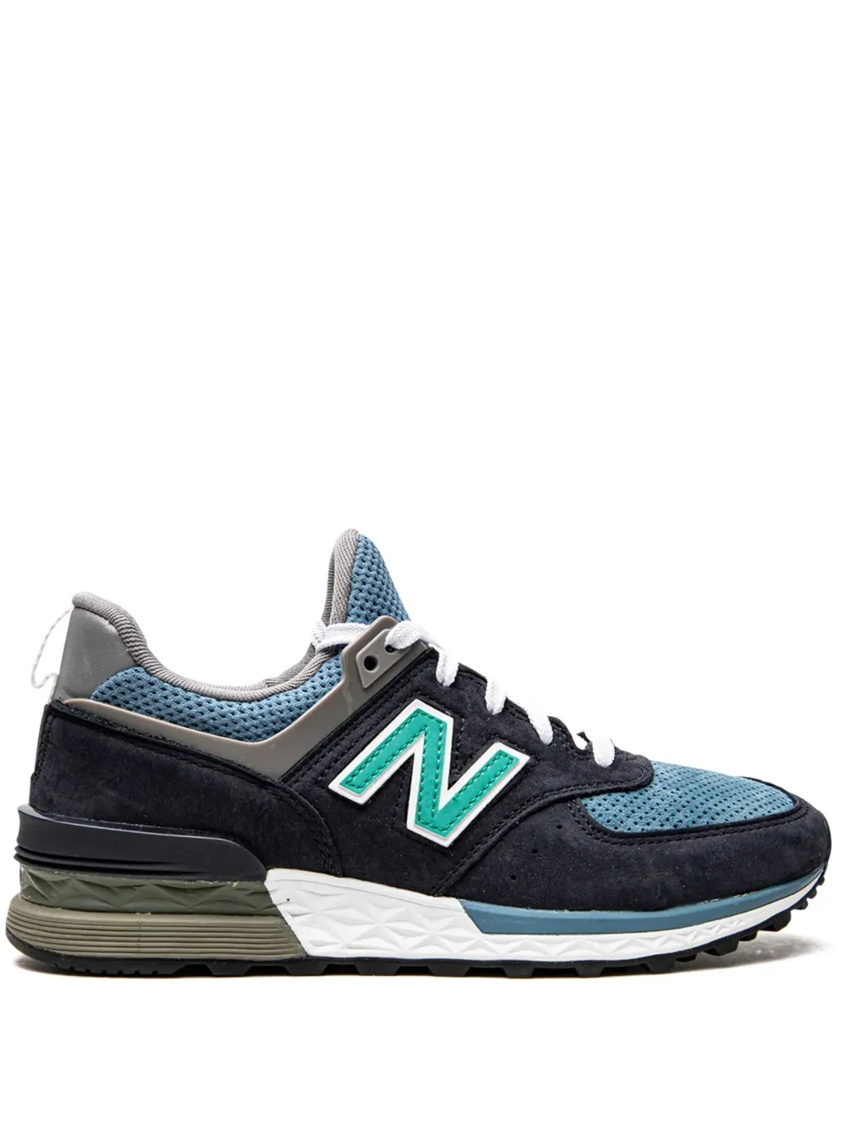 New Balance MS574 パネルドスニーカー ブルー - 画像1