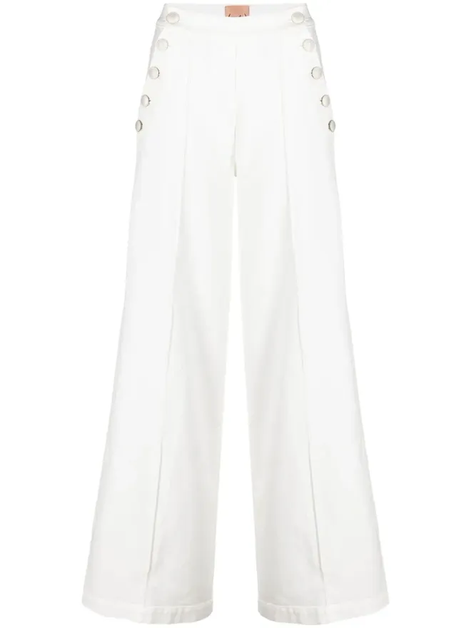 Nude Nude ハイウエスト ボタンディテール デニムパンツ - ホワイトの商品画像