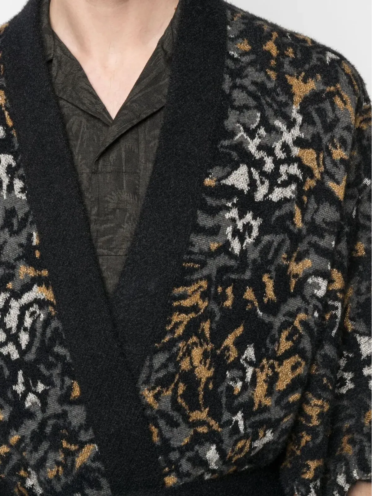 Saint Laurent ヒョウ柄ニットカーディガン - 画像5