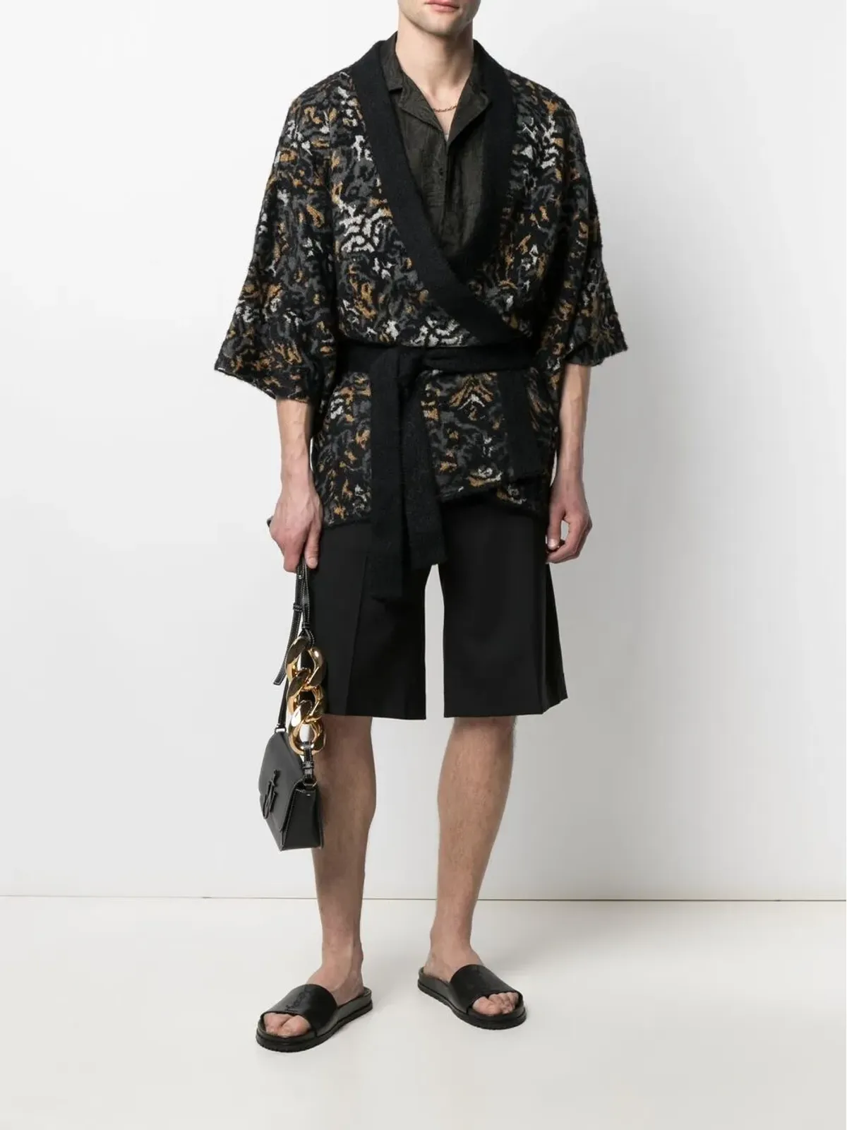 Saint Laurent ヒョウ柄ニットカーディガン - 画像2
