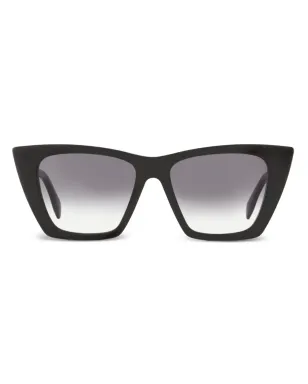 Alexander McQueen Eyewear ロゴデボス キャットアイフレーム サングラス - ブラック - サムネイル1
