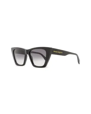 Alexander McQueen Eyewear ロゴデボス キャットアイフレーム サングラス - ブラック - サムネイル2