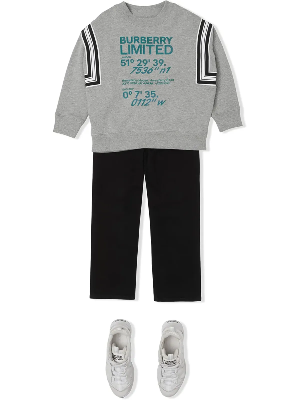 Burberry Kids コーディネートプリント コットン スウェットシャツ - グレー - 画像2