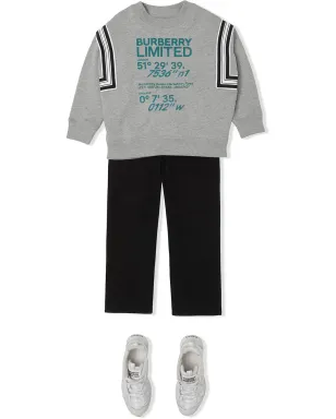 Burberry Kids コーディネートプリント コットン スウェットシャツ - グレー - サムネイル2