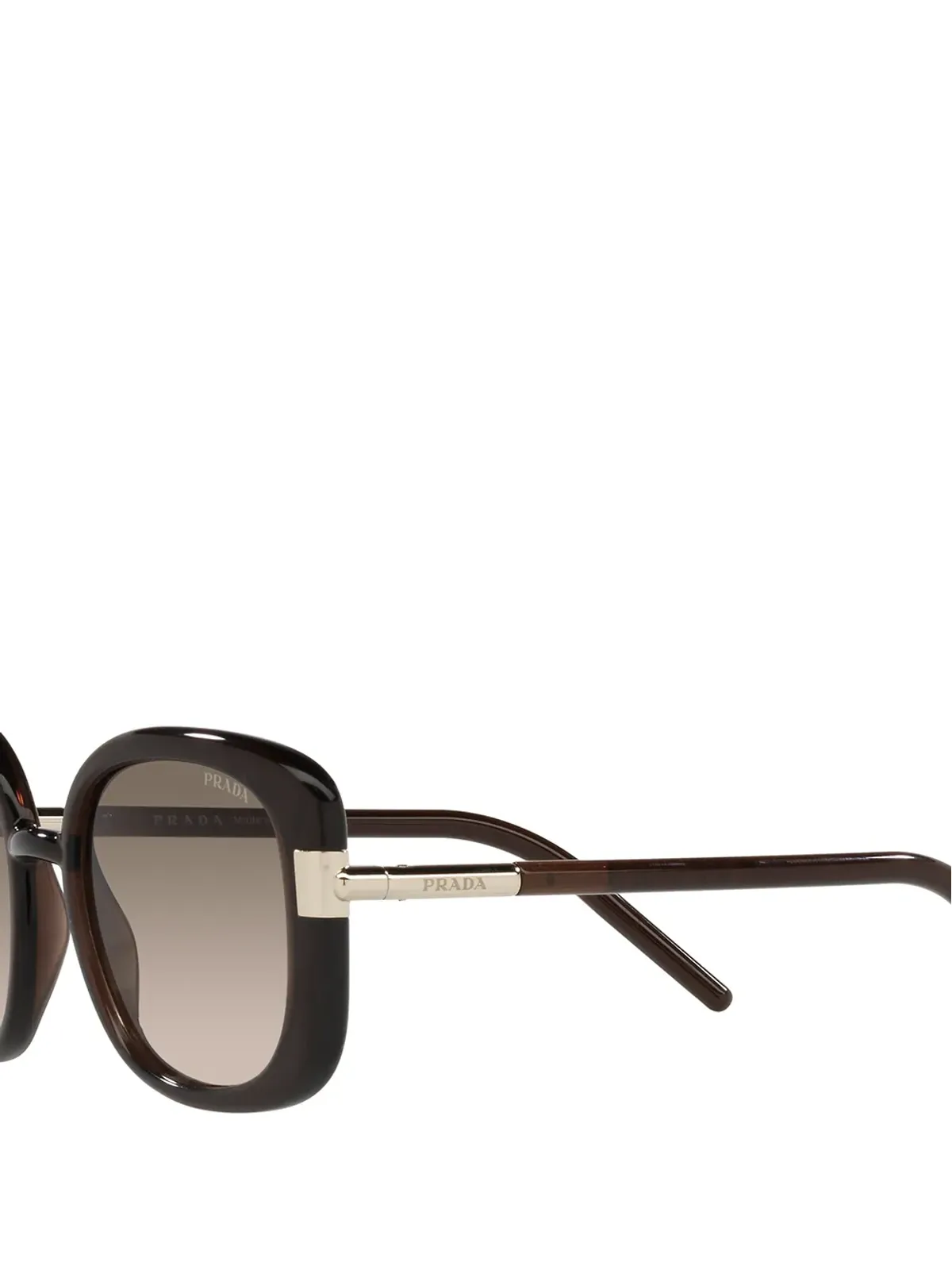 Prada Eyewear オーバーサイズフレームのサングラス（ブラウン） - 画像3