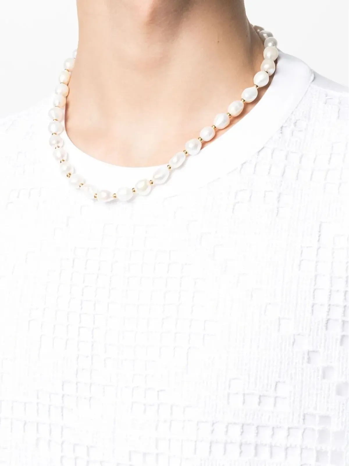 Valentino Garavani crochet-front T-shirt - 画像5