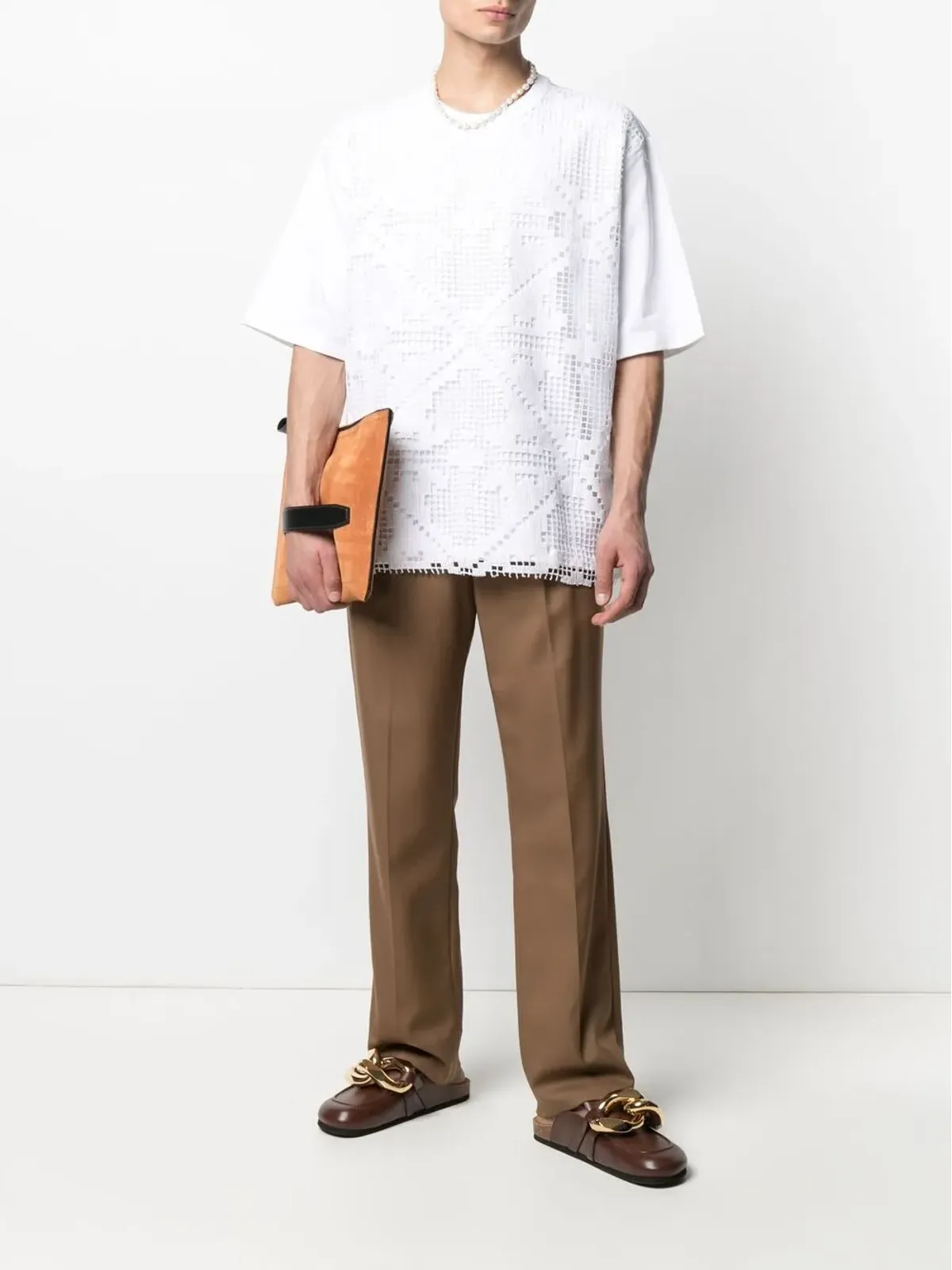 Valentino Garavani crochet-front T-shirt - 画像2