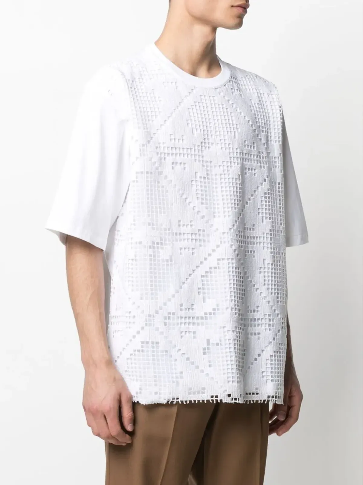 Valentino Garavani crochet-front T-shirt - 画像3