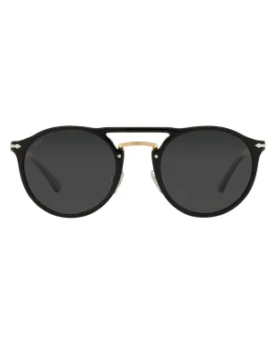 Persol ティント付き丸型フレーム サングラス ブラック - サムネイル1